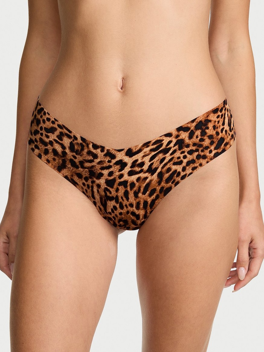 Victoria’s Secret VS PINK No-Show Seamless Leopard Animal Print Thong Panty XS